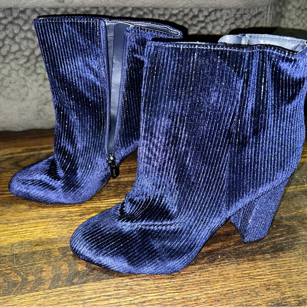 Circus by Sam Edelman blue sparkly striped boots